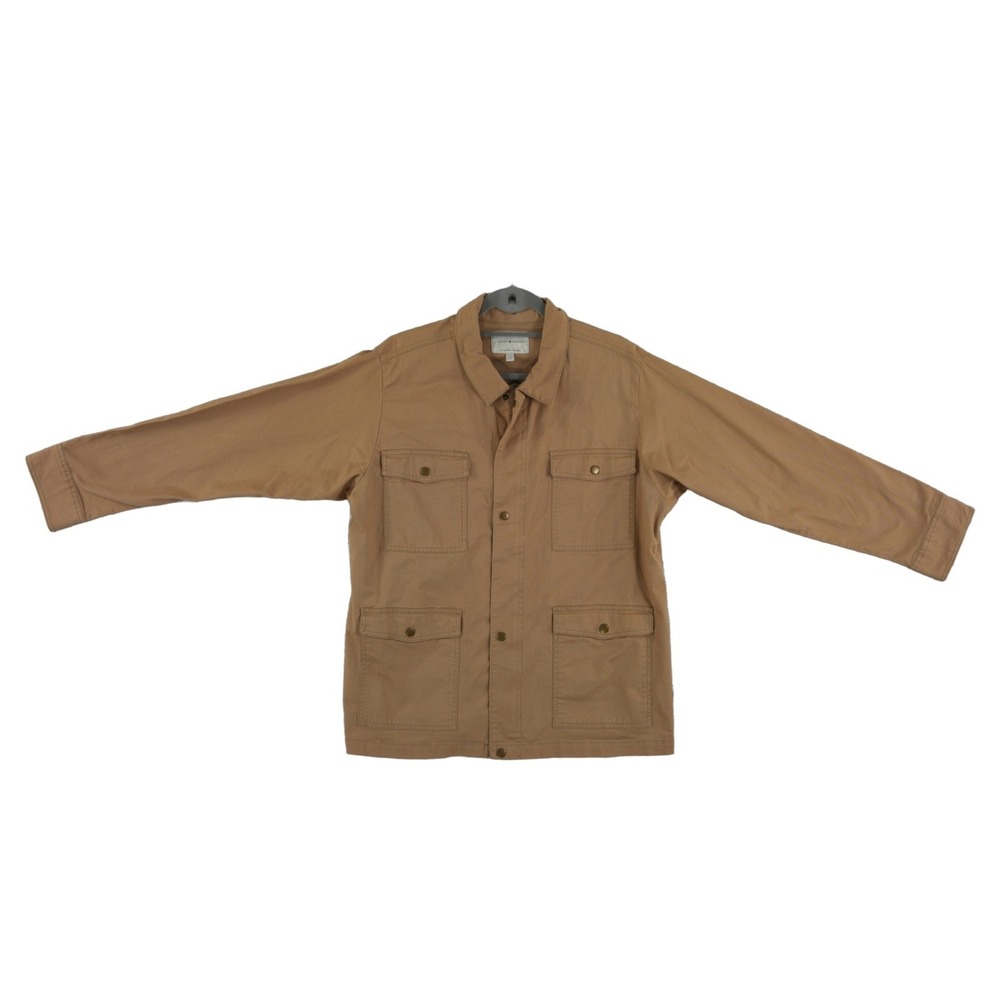 Lucky Brand Field Jacket‎ Men's Size XL Tan Brown Utility Chore Snap Button